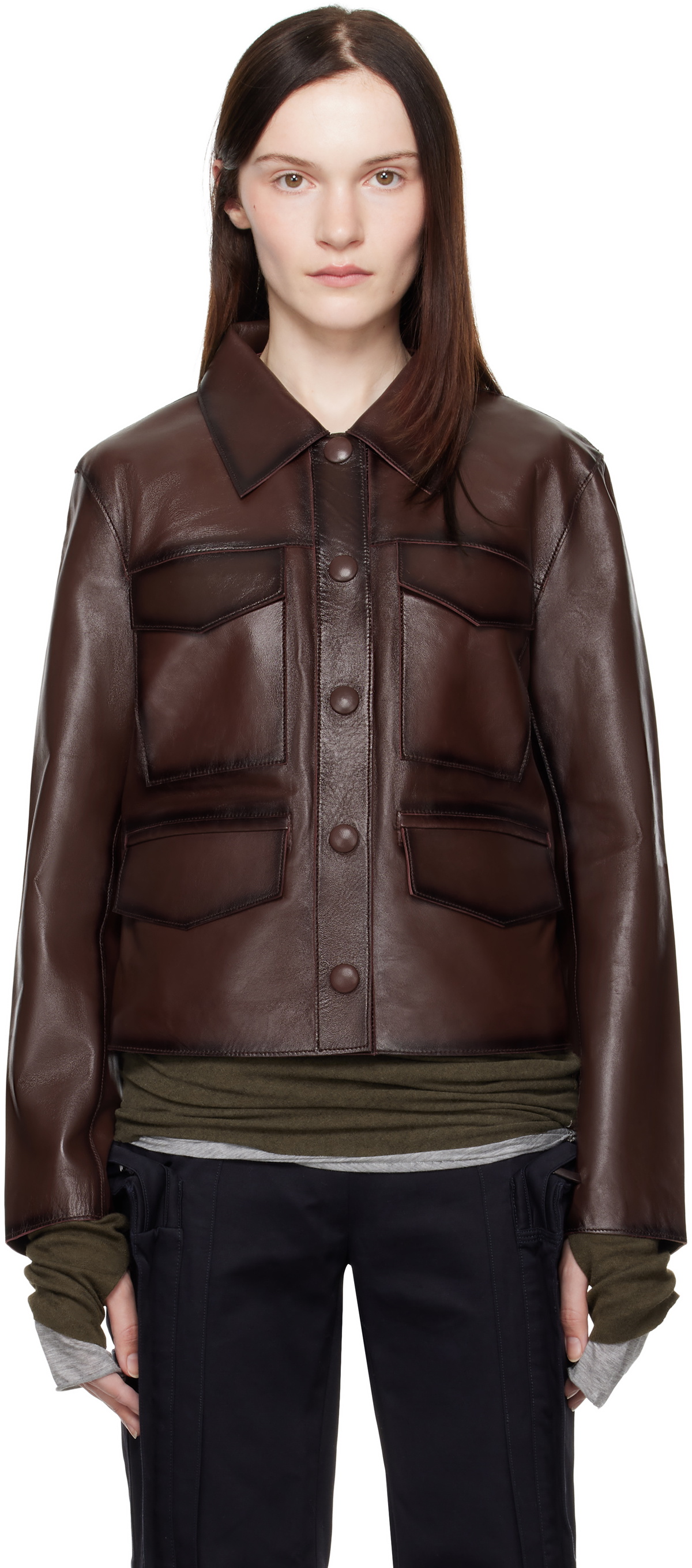 Stand Studio Brown Estrid Leather Jacket