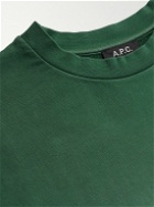 A.P.C. - Chris Logo-Print Tie-Dyed Cotton-Jersey Sweatshirt - Green