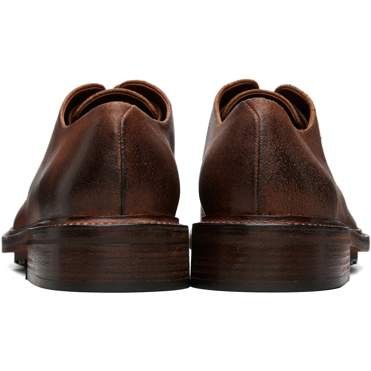 Marsèll Brown Gruboot Waxed Reversed Leather Derbys