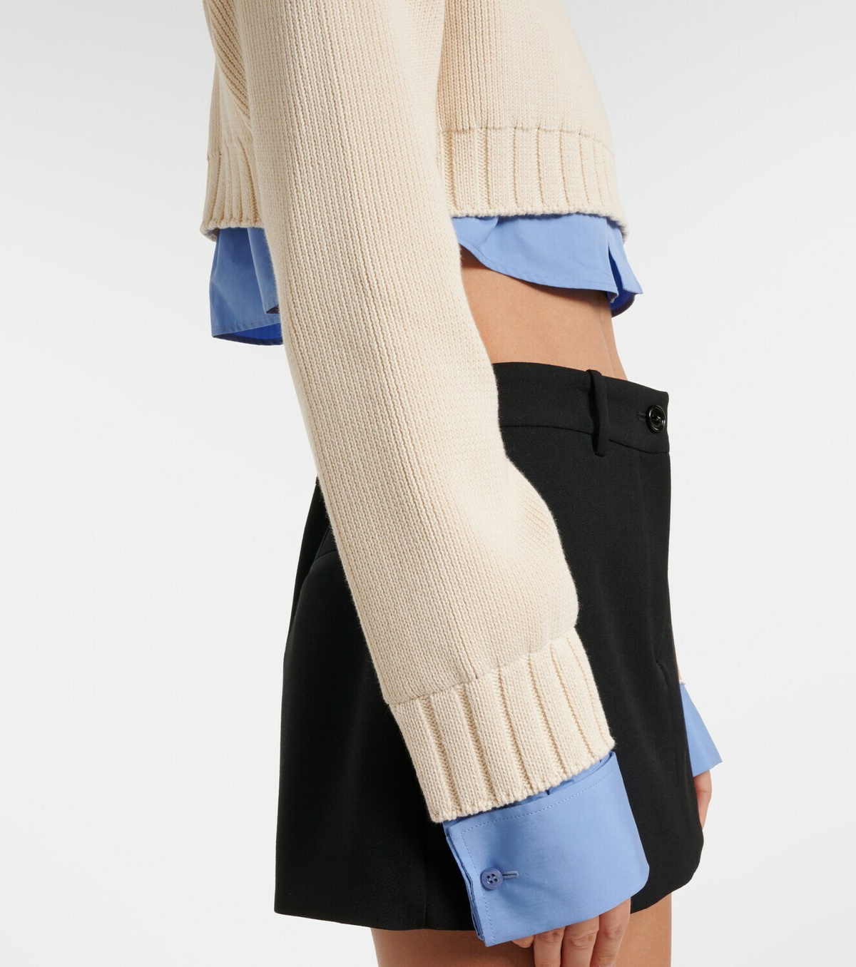 Balenciaga Striped cropped cotton sweater