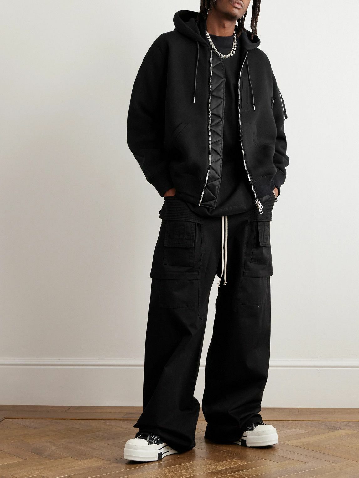 DRKSHDW by Rick Owens - Creatch Wide-Leg Cotton-Twill Drawstring