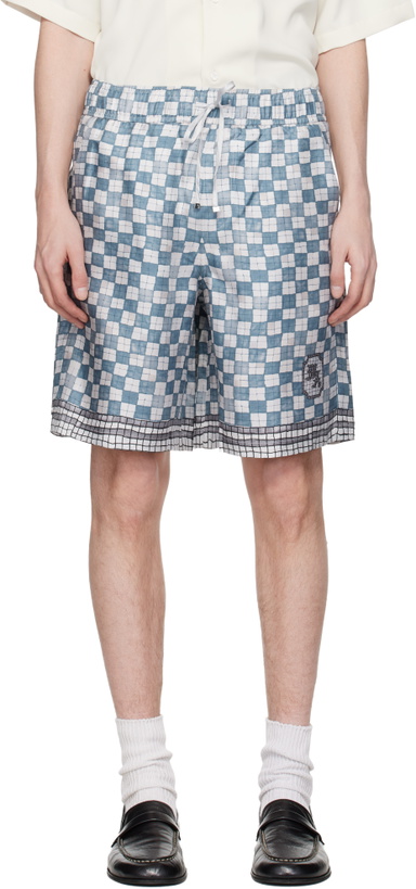 Photo: AMIRI Blue & White MA Checkered Shorts