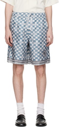 AMIRI Blue & White MA Checkered Shorts