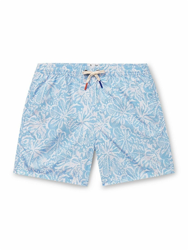 Photo: Altea - Slim-Fit Mid-Length Printed Swim Shorts - Blue