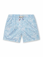 Altea - Slim-Fit Mid-Length Printed Swim Shorts - Blue