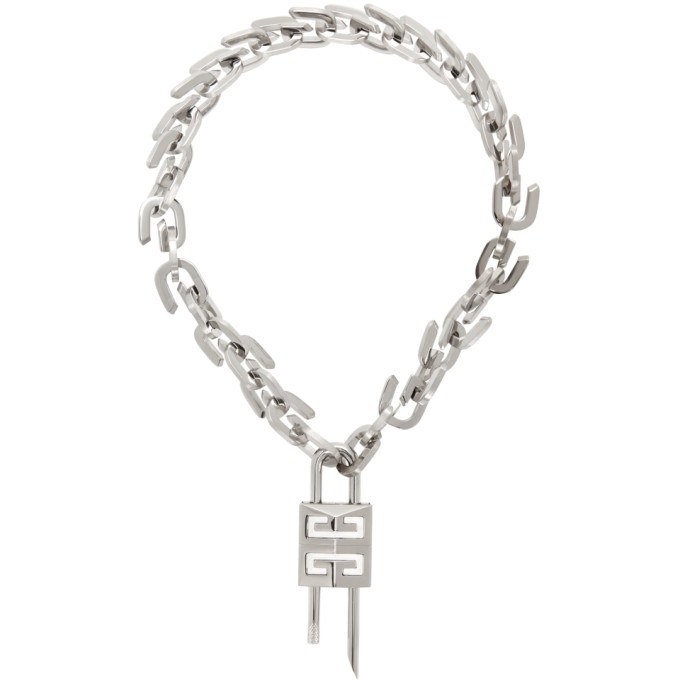 Givenchy Silver 4G Lock Necklace | Smart Closet