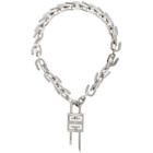 Givenchy Silver Padlock G Link Necklace
