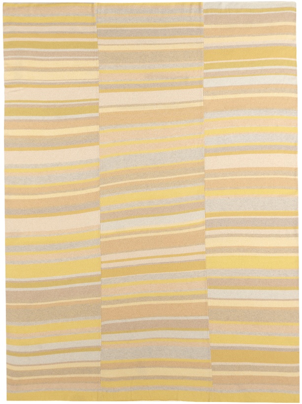 Photo: The Elder Statesman Yellow & Gray Stripe Super Duper Blanket