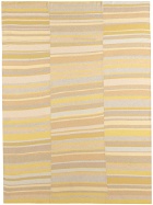 The Elder Statesman Yellow & Gray Stripe Super Duper Blanket