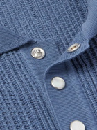 Brunello Cucinelli - Slim-Fit Ribbed Cotton Polo Shirt - Blue