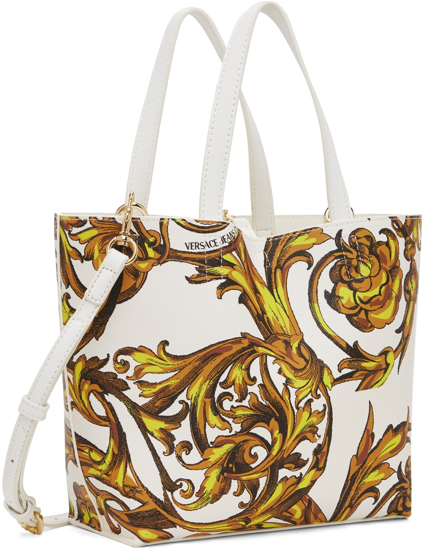 Versace Jeans Couture Reversible White Regalia Baroque Tote Versace