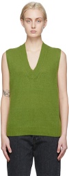 6397 Green Cashmere Off-Gauge Boxy Vest