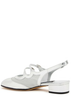 Carel Peche Night Leather Slingback Mary Jane Flats Silver