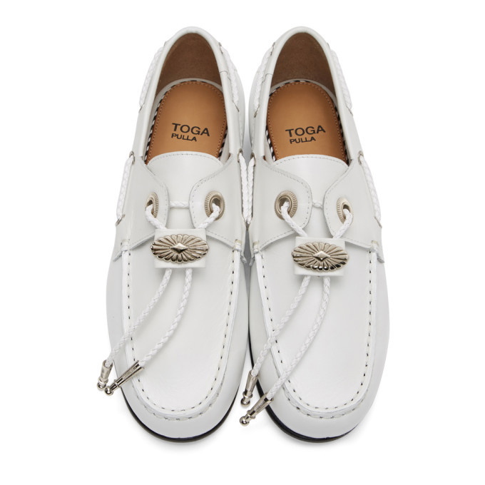 Toga Pulla polished leather loafers - White