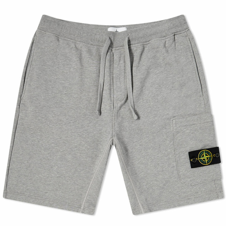 Photo: Stone Island Men's Garment Dyed Sweat Short in Melange Grey