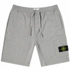 Stone Island Men's Garment Dyed Sweat Short in Melange Grey