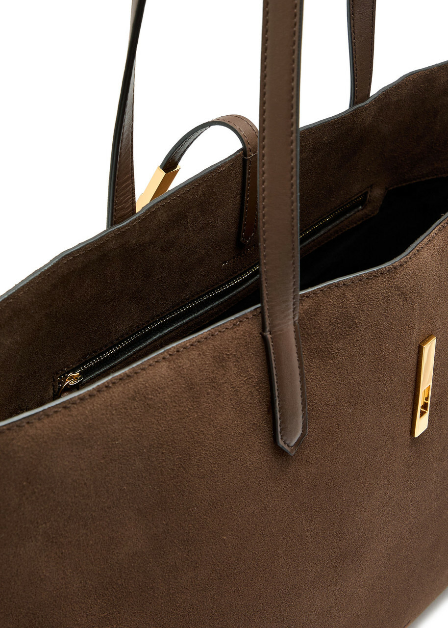 Demellier The Tokyo Suede Tote - Dark Brown - One Size