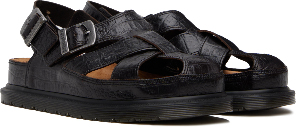 Dr. Martens Brown Fisherman Crocodile Analine Leather Sandals