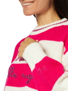 MC2 Saint Barth Woman Boxy Shape Soft Sweater With Fuori Dalle Righe Embroidery