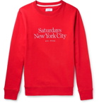 Saturdays NYC - Bowery Miller Logo-Embroidered Loopback Cotton-Jersey Sweatshirt - Men - Red