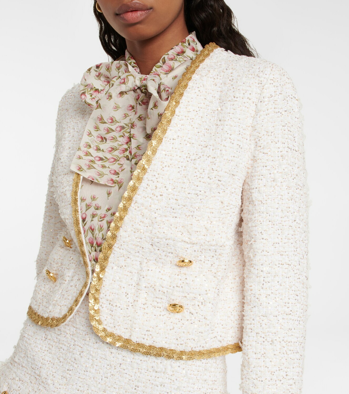 Giambattista Valli - Embellished bouclé cropped jacket