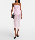 Courrèges Draped sheer jersey crêpe midi dress