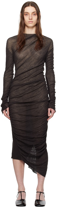 Photo: ISSEY MIYAKE Brown Ambiguous Midi Dress