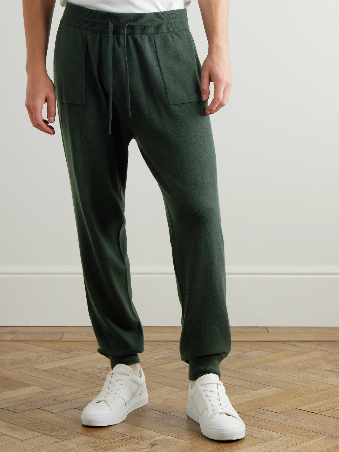 Mr P. - Tapered Wool and Cashmere-Blend Sweatpants - Green