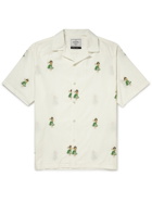 Portuguese Flannel - Camp-Collar Embroidered Cotton-Poplin Shirt - White