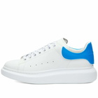 Alexander McQueen Men's Heel Tab Wedge Sole Sneakers in White/Blue