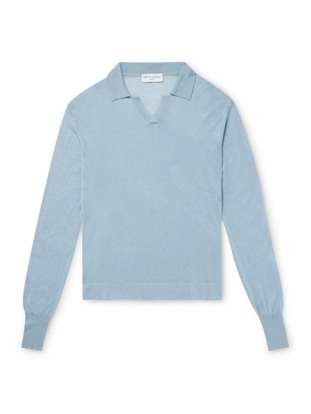 Photo: Officine Générale - Kit Slim-Fit TENCEL™ Lyocell and Cashmere-Blend Polo Shirt - Blue