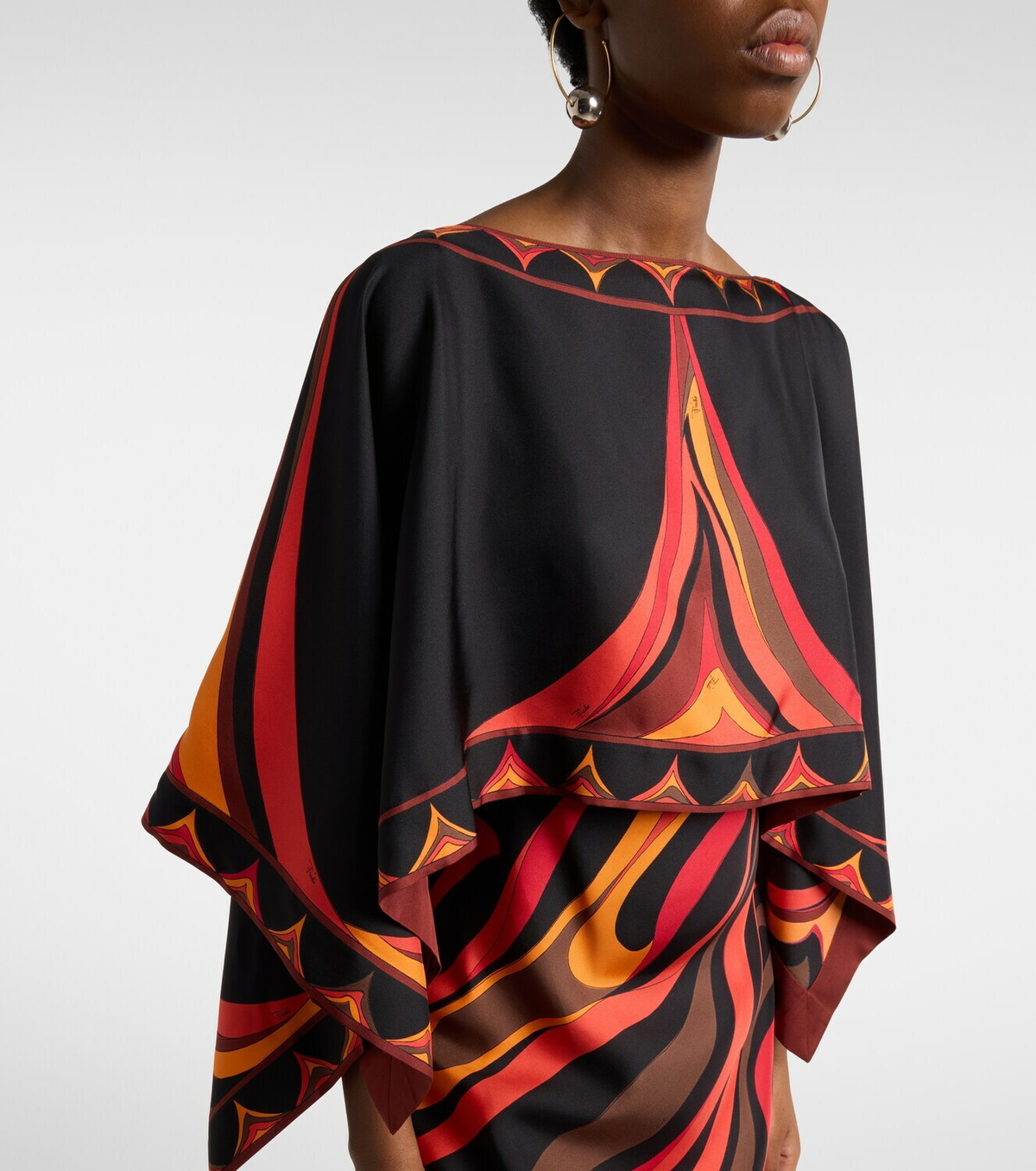 Pucci Marmo and Fari caped silk twill gown