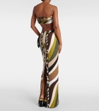 Pucci Printed back-slit maxi skirt
