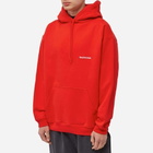 Balenciaga Men's Back Logo Popover Hoodie in Bright Red/White