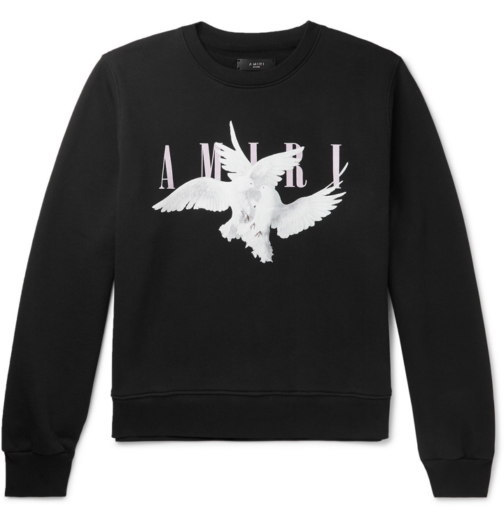 Photo: AMIRI - Logo-Print Loopback Cotton-Jersey Sweatshirt - Black