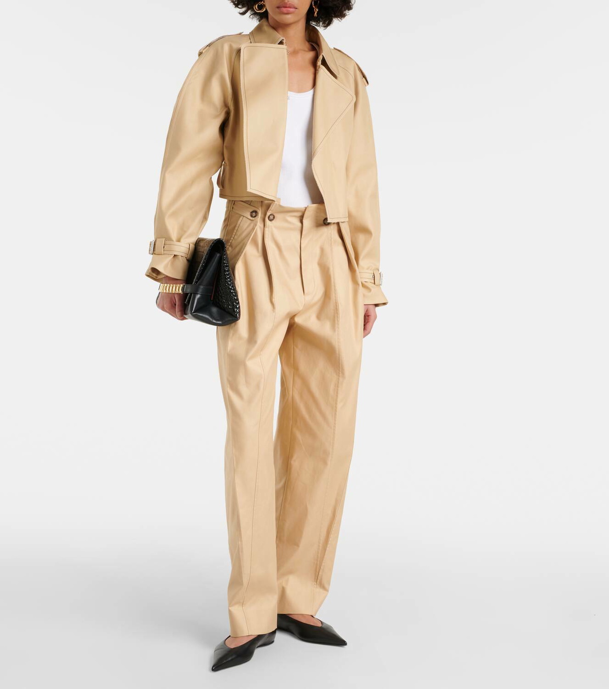 Victoria Beckham Cropped cotton gabardine jacket