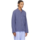 Tekla Blue Striped Pyjama Shirt