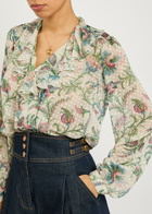 Etro Textured Floral-print Silk-blend Shirt Multicoloured 1