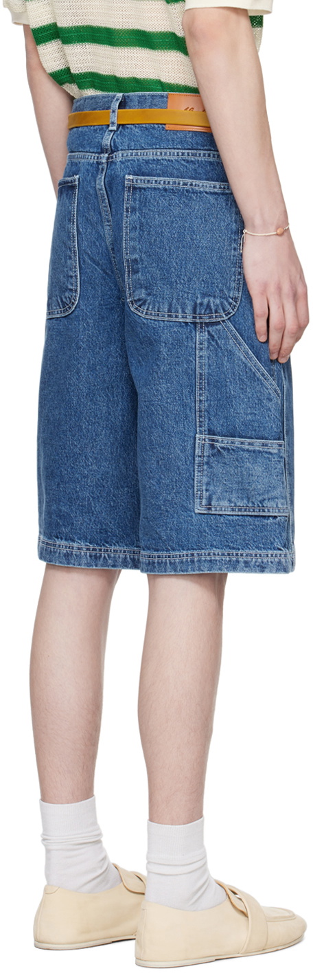 AFTER PRAY Indigo Carpenter Denim Shorts