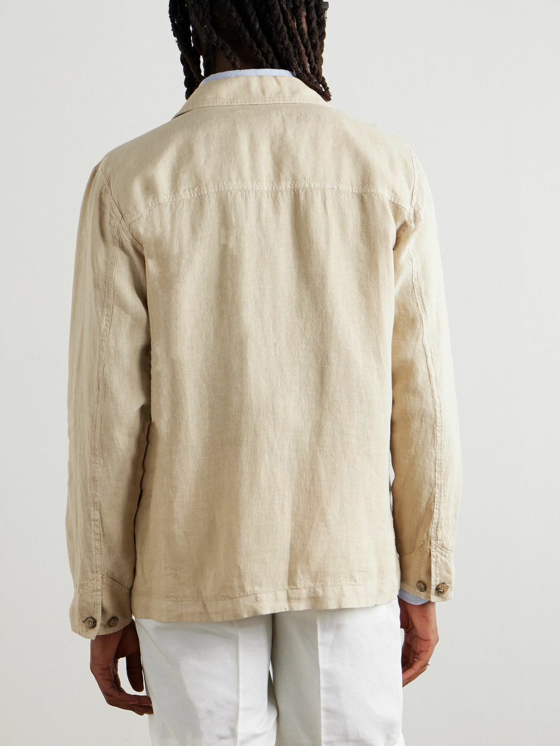 Altea - Constantin Garment-Dyed Linen Overshirt - Neutrals