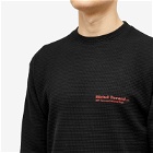 GR10K Men's Long Sleeve Demand Waffle T-Shirt in Black