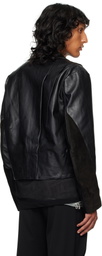 CMMAWEAR Black Darted Leather Jacket