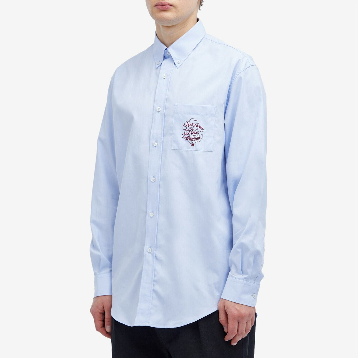Drôle de Monsieur Men's Logo Oxford Shirt in Light Blue