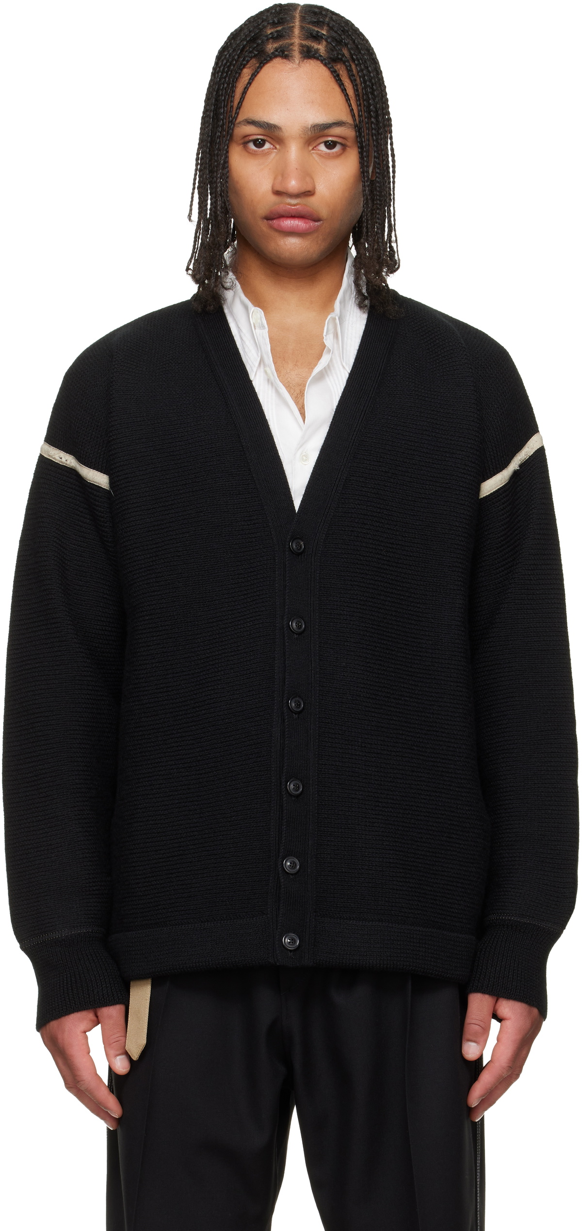 Maison Margiela Navy Knit Zip-Up Sweater Maison Margiela