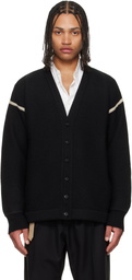 Maison Margiela Black Virgin Wool Elbow Patch Cardigan