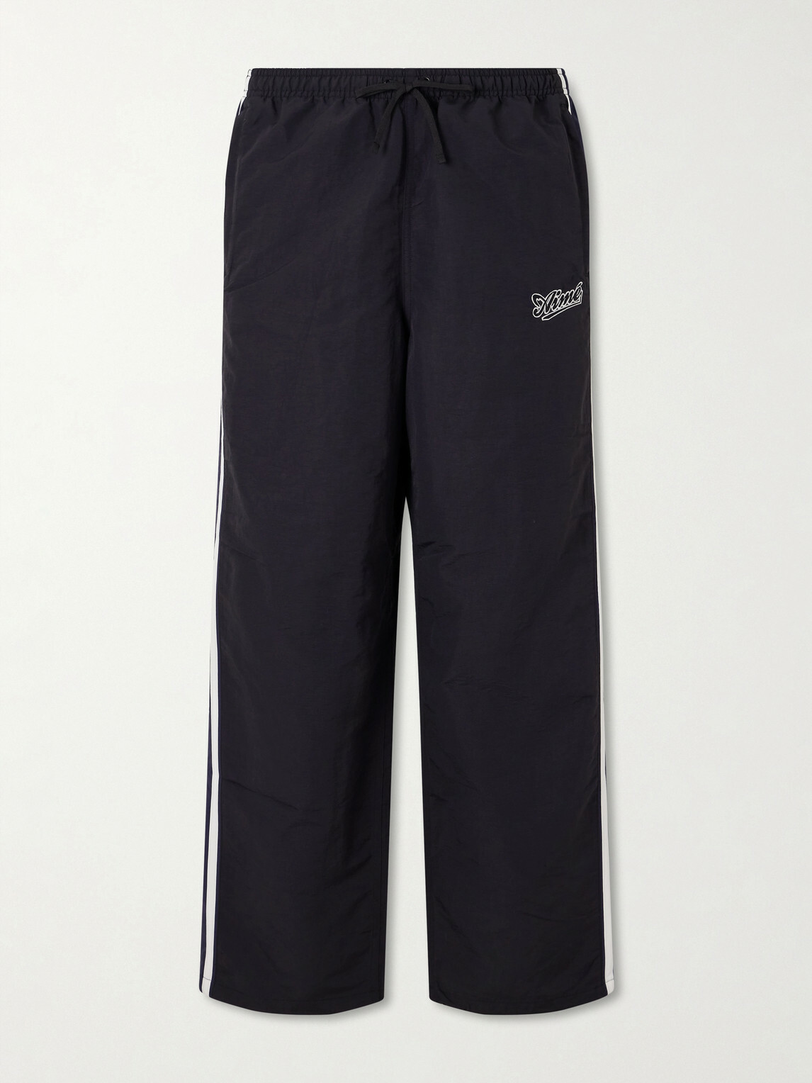 Aimé Leon Dore - Straight-Leg Logo-Embroidered Striped Shell Sweatpants - Black