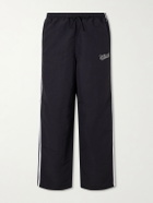 Aimé Leon Dore - Straight-Leg Logo-Embroidered Striped Shell Sweatpants - Black