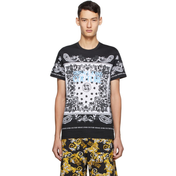 Photo: Versace Jeans Couture Black and White Paisley Loop T-Shirt