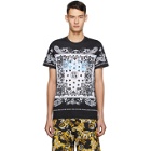 Versace Jeans Couture Black and White Paisley Loop T-Shirt