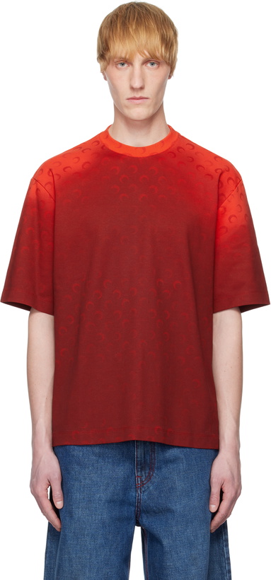 Photo: Marine Serre Red Moon Faded Jersey Loose Fit T-shirt